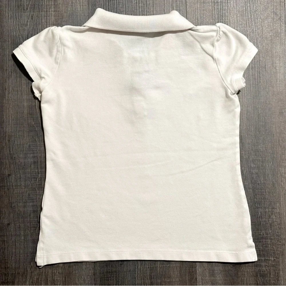 💞 Little Girl Size 8 Old Navy White Short Sleeve School Uniform Polo Shirt